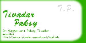 tivadar paksy business card